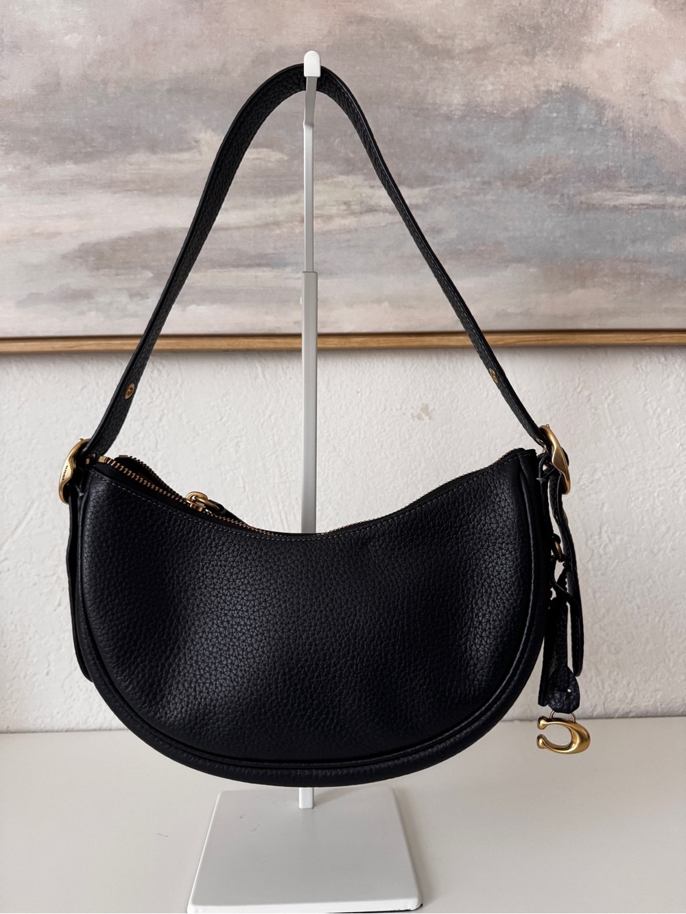 Coach Luna in black pebbled leather